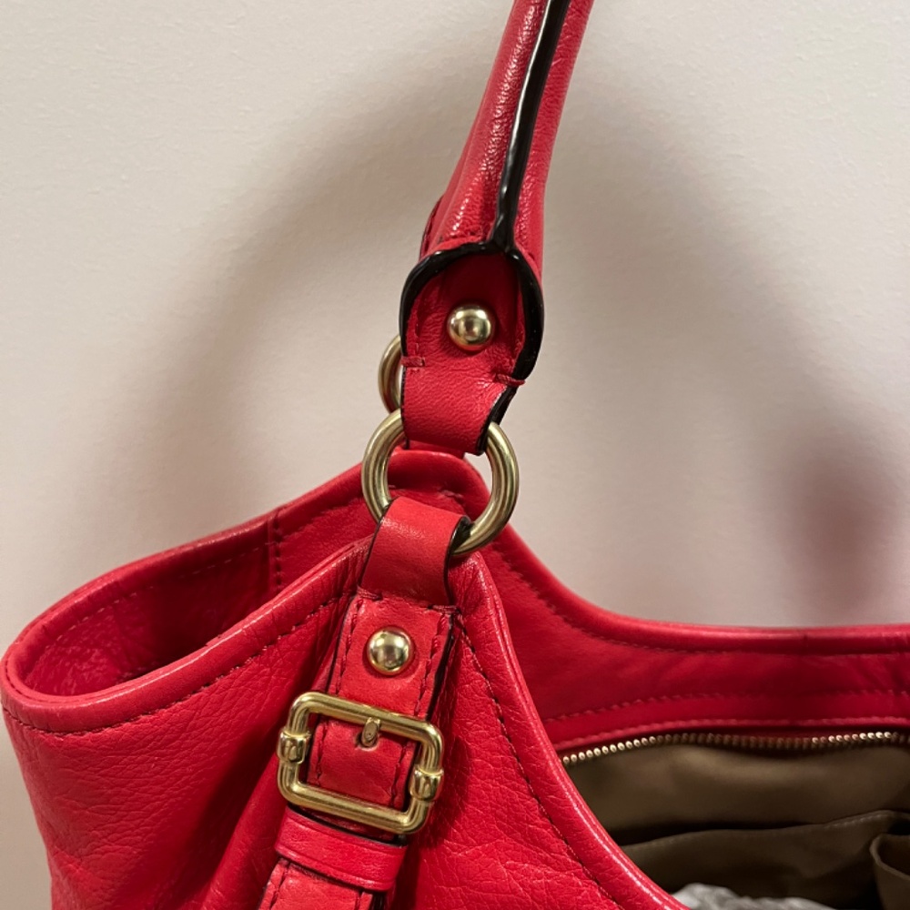 Coach Madison Abigail 18612 Red Leather Hobo Satchel Bag Gold Hardware - Picture 13 of 15